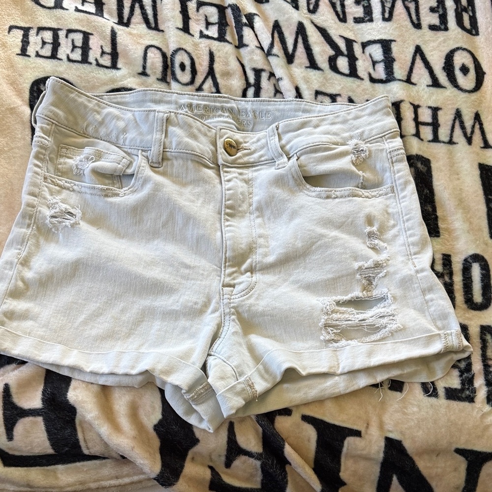 Women's Distressed Light Denim Shorts